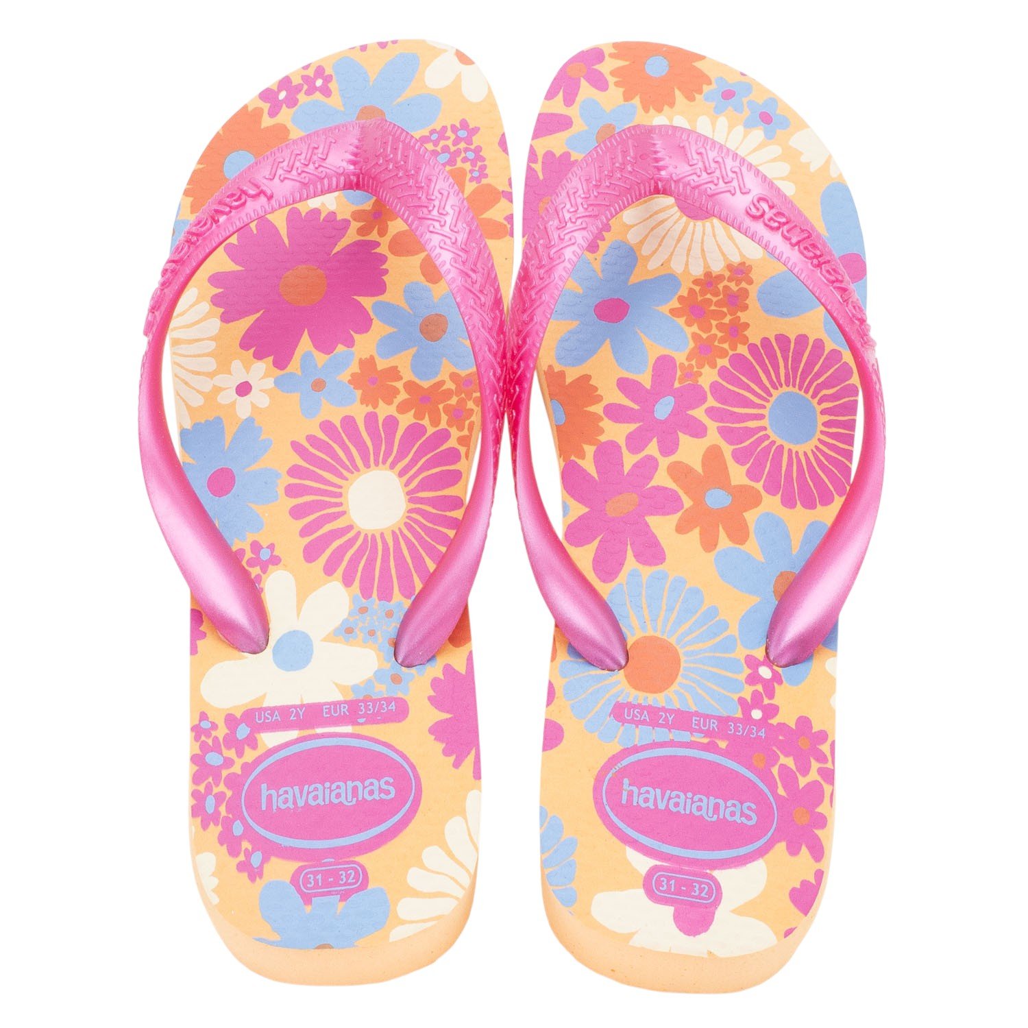 Chinelo Infantil Menina Havaianas Kids Flores - Laranja Laranja 3