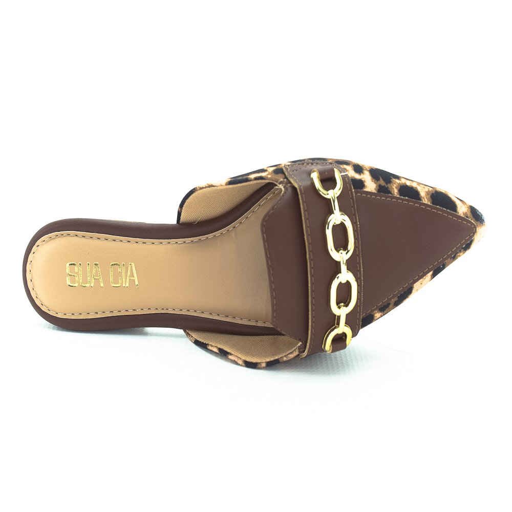 Mule Feminino Sua Cia 8189.16018t - Marrom Animal Print 5