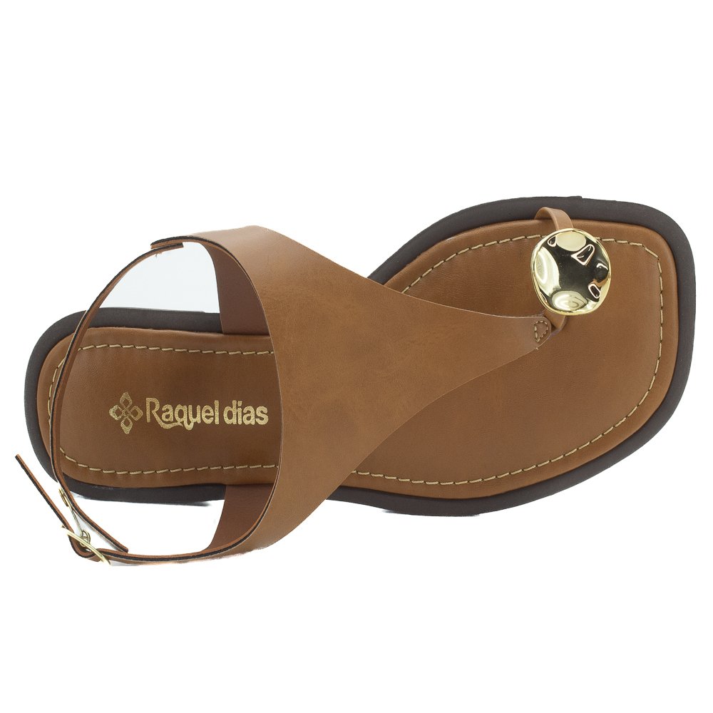 Sandália Feminina Raquel Dias 951936 - Marrom Marrom 5