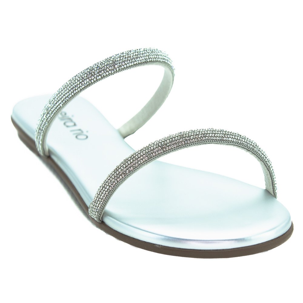 Rasteira Feminina Beira Rio 8384.771 - Prata Prata 2