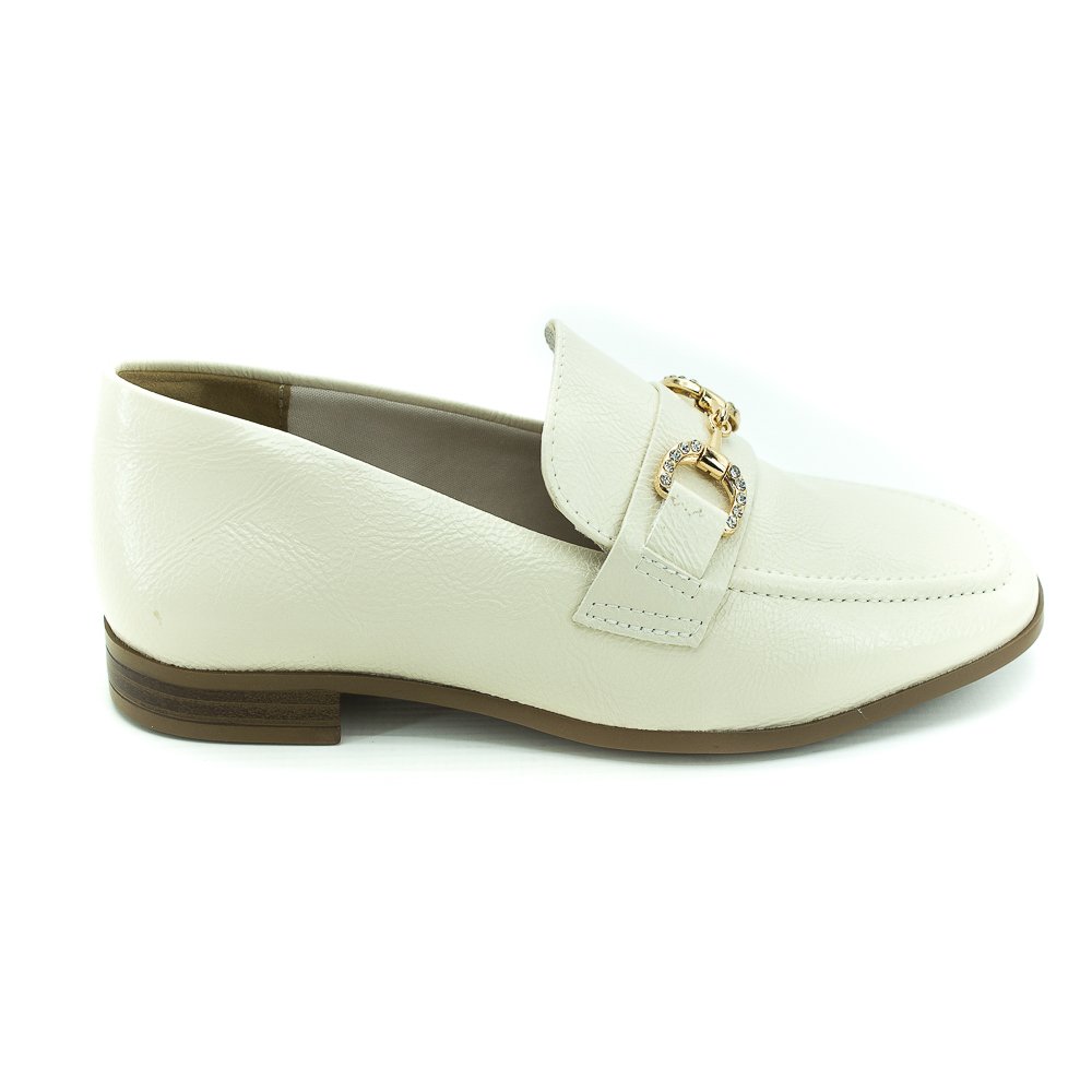 Mocassim Feminino Via Marte 075-004-01 - Off White