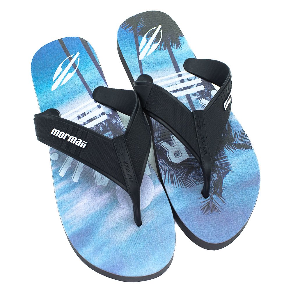 Chinelo Masculino Mormaii Tropical - Preto E Azul