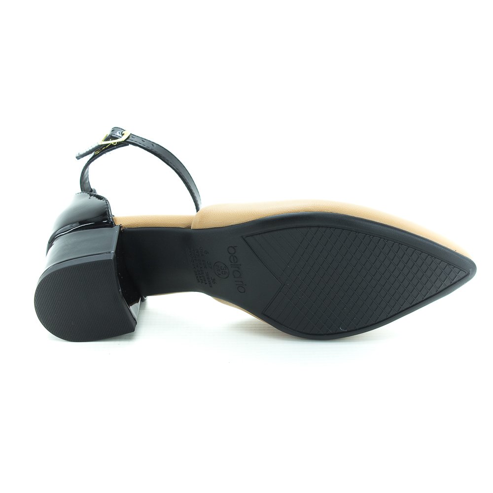 Sapato Feminino Beira Rio 4182.204 - Preto E Bege Bege 4