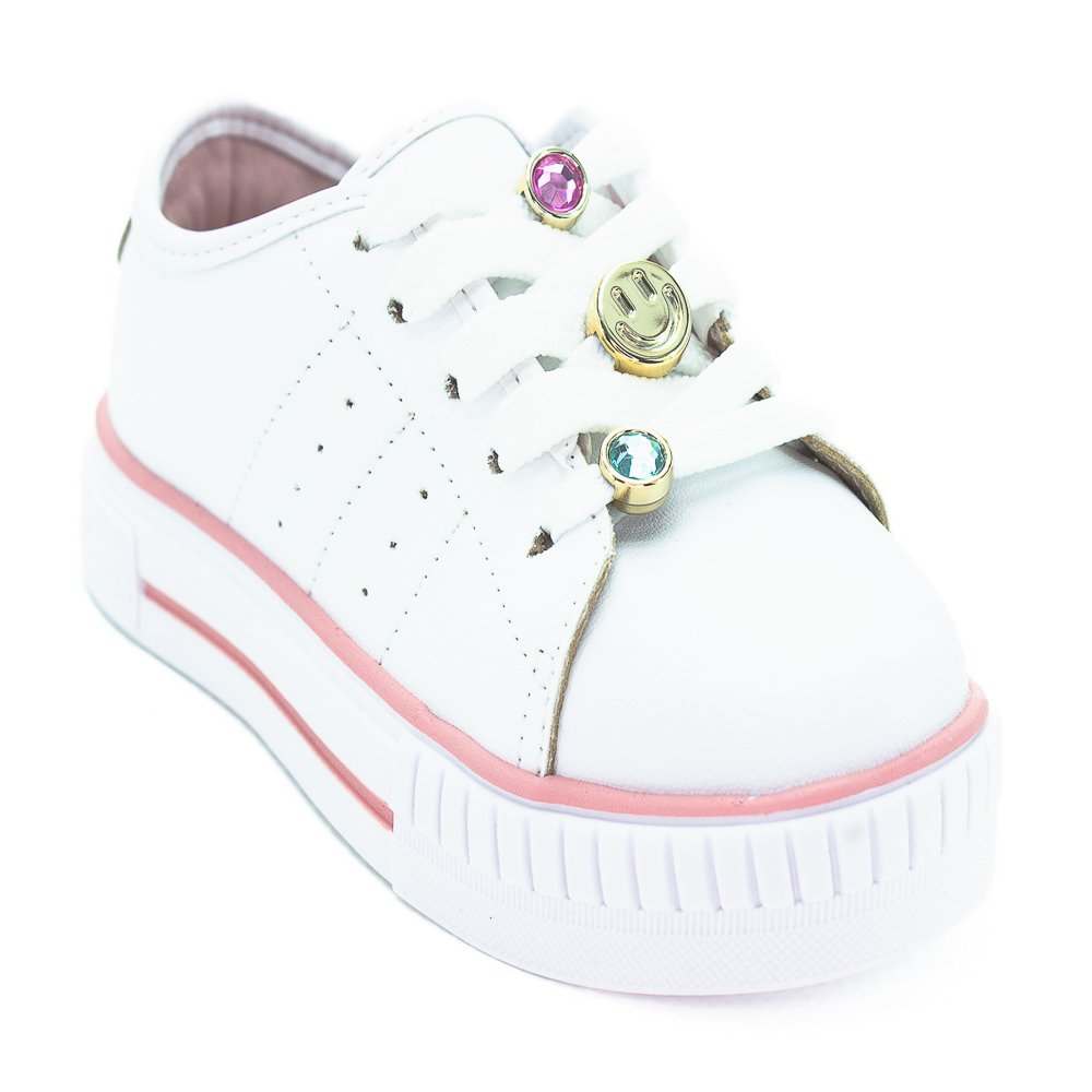 Tênis Infantil Menina Molekinha 2565.113 - Branco Branco 2