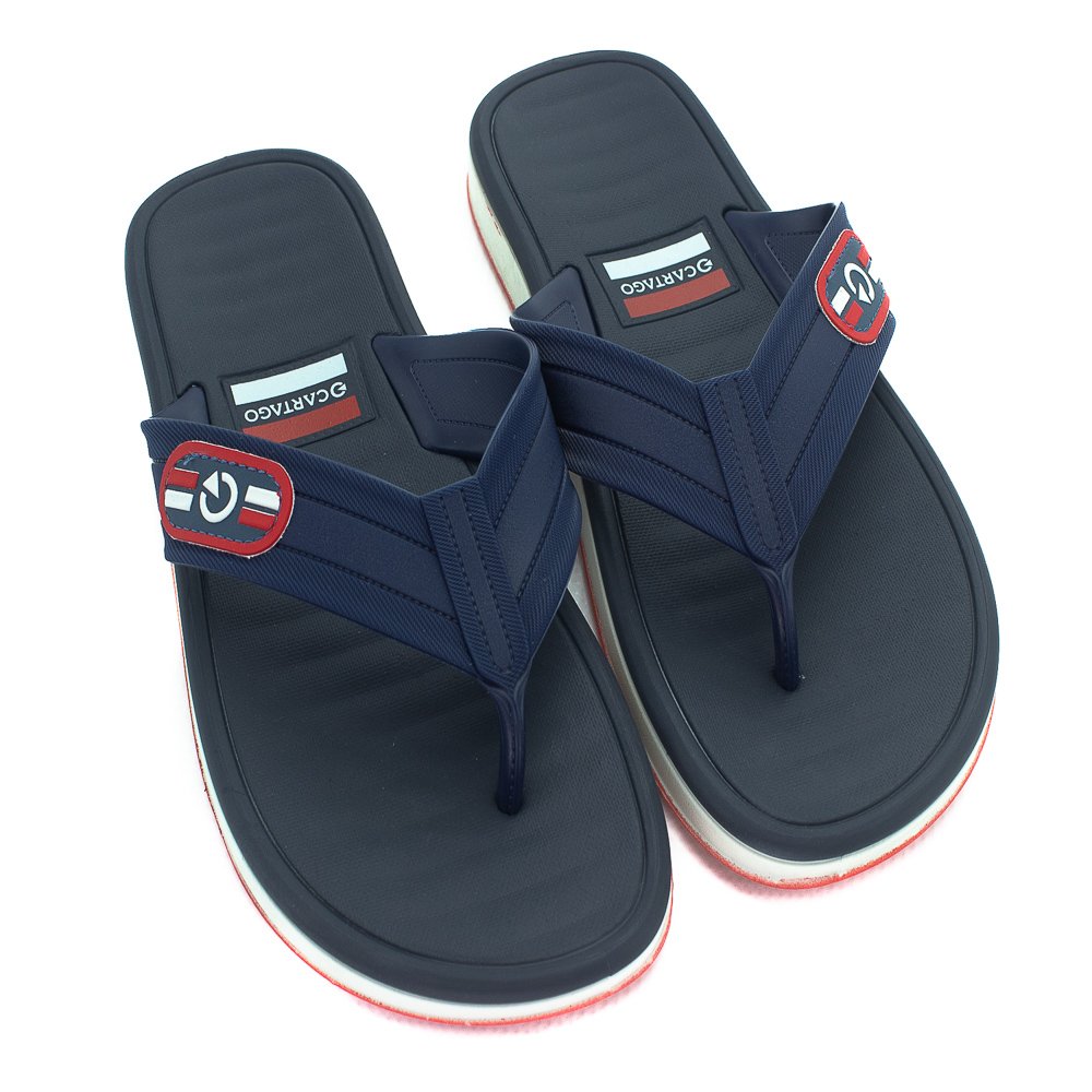 Chinelo Masculino Cartago Paris Ii - Cinza E Azul