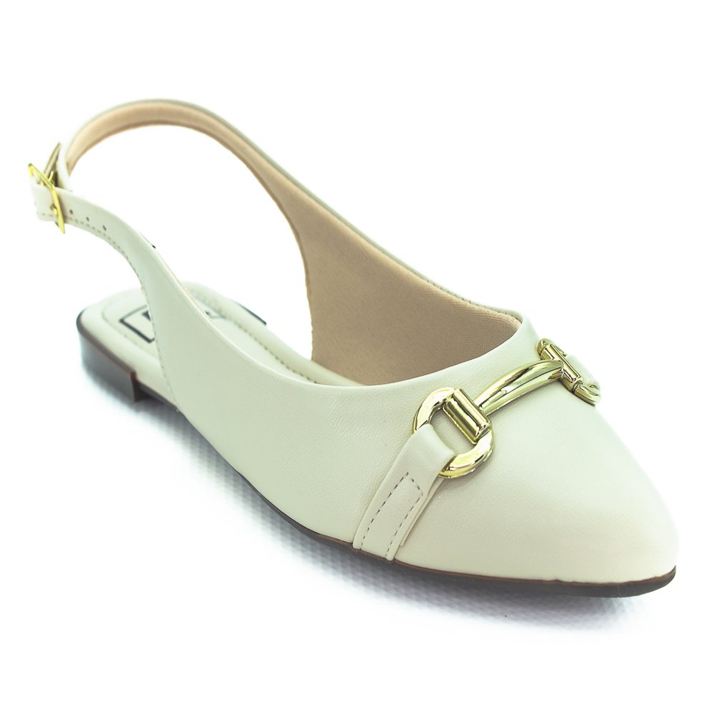 Sapatilha Feminina Moleca Slingback 5444.333 - Branco Branco 2