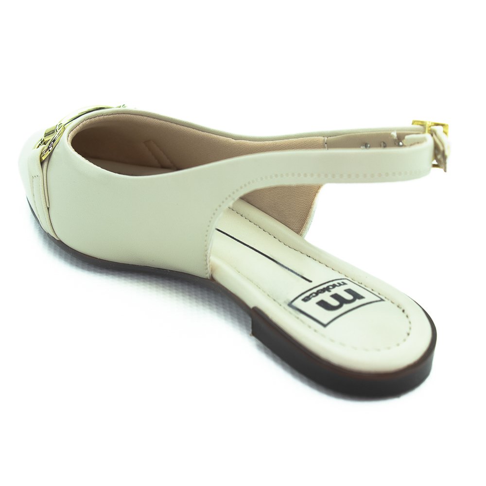 Sapatilha Feminina Moleca Slingback 5444.333 - Branco Branco 3