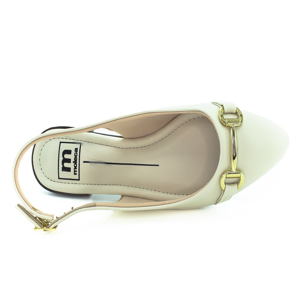 Sapatilha Feminina Moleca Slingback 5444.333 - Branco Branco 5