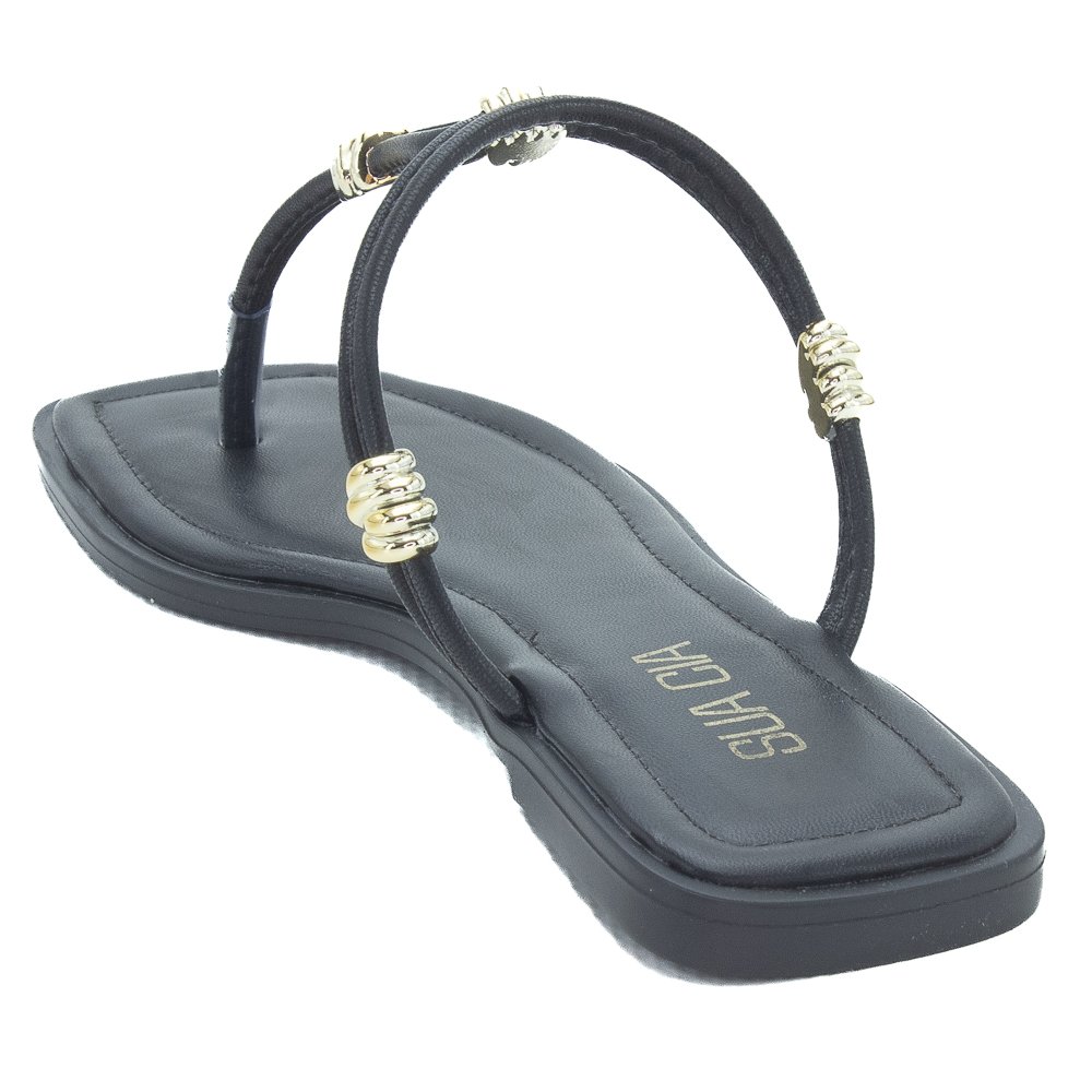 Rasteira Feminina Sua Cia 8408.16230 - Preto Preto 3