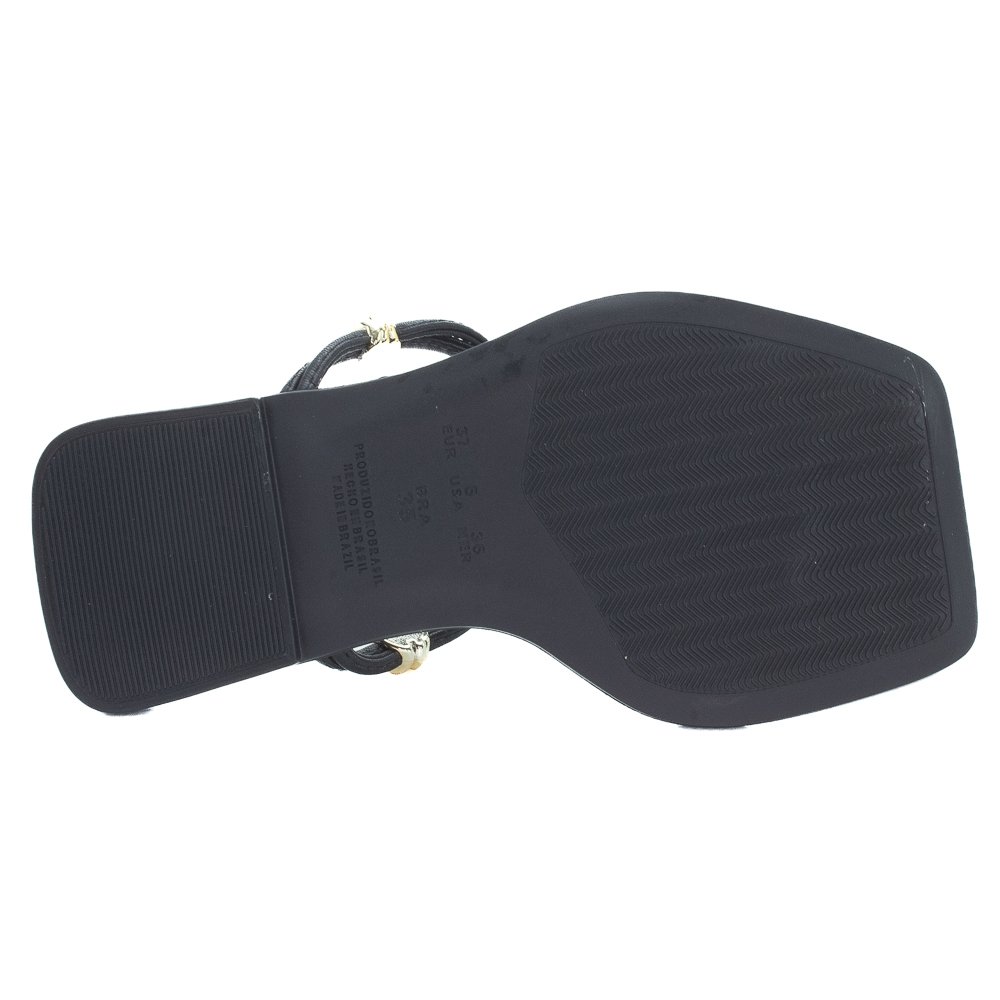 Rasteira Feminina Sua Cia 8408.16230 - Preto Preto 4