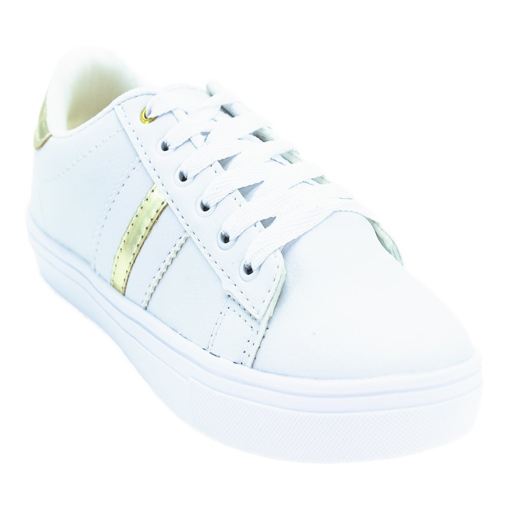 Tênis Feminino Kassia Camargo 1050/18-1 - Branco E Dourado Branco 2