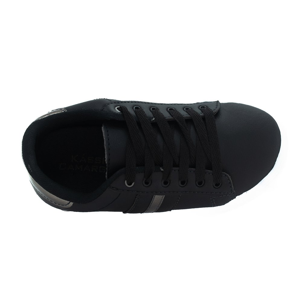 Tênis Feminino Kassia Camargo 1050/18-1 - Preto E Prata Preto 5