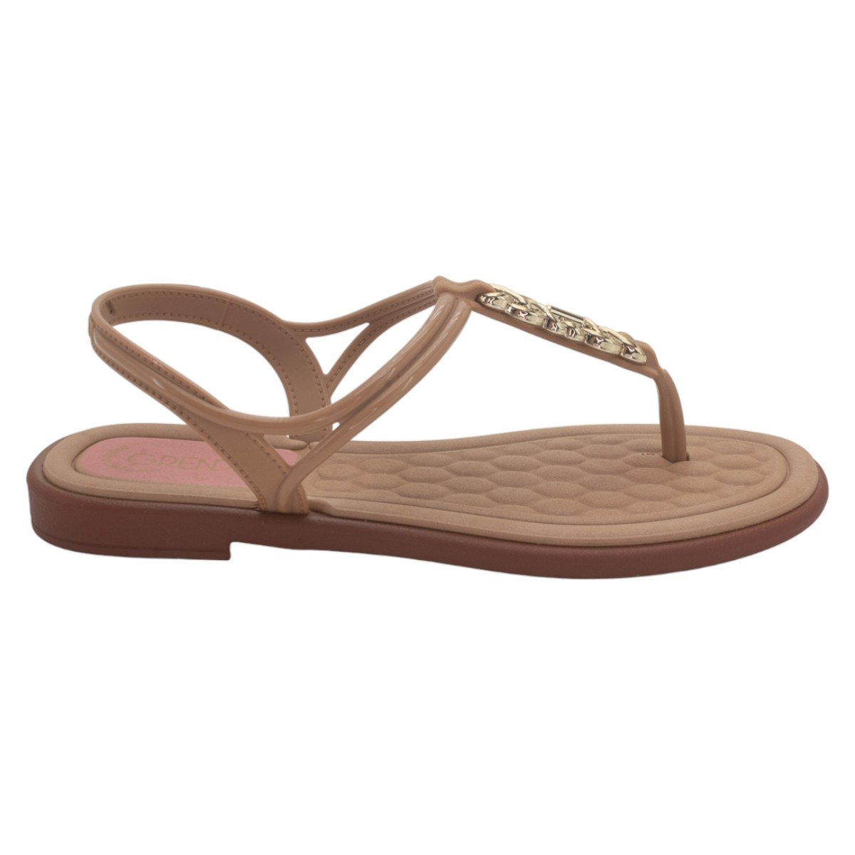 Sandália Feminina Grendha Mais Conforto Encanto - Marrom