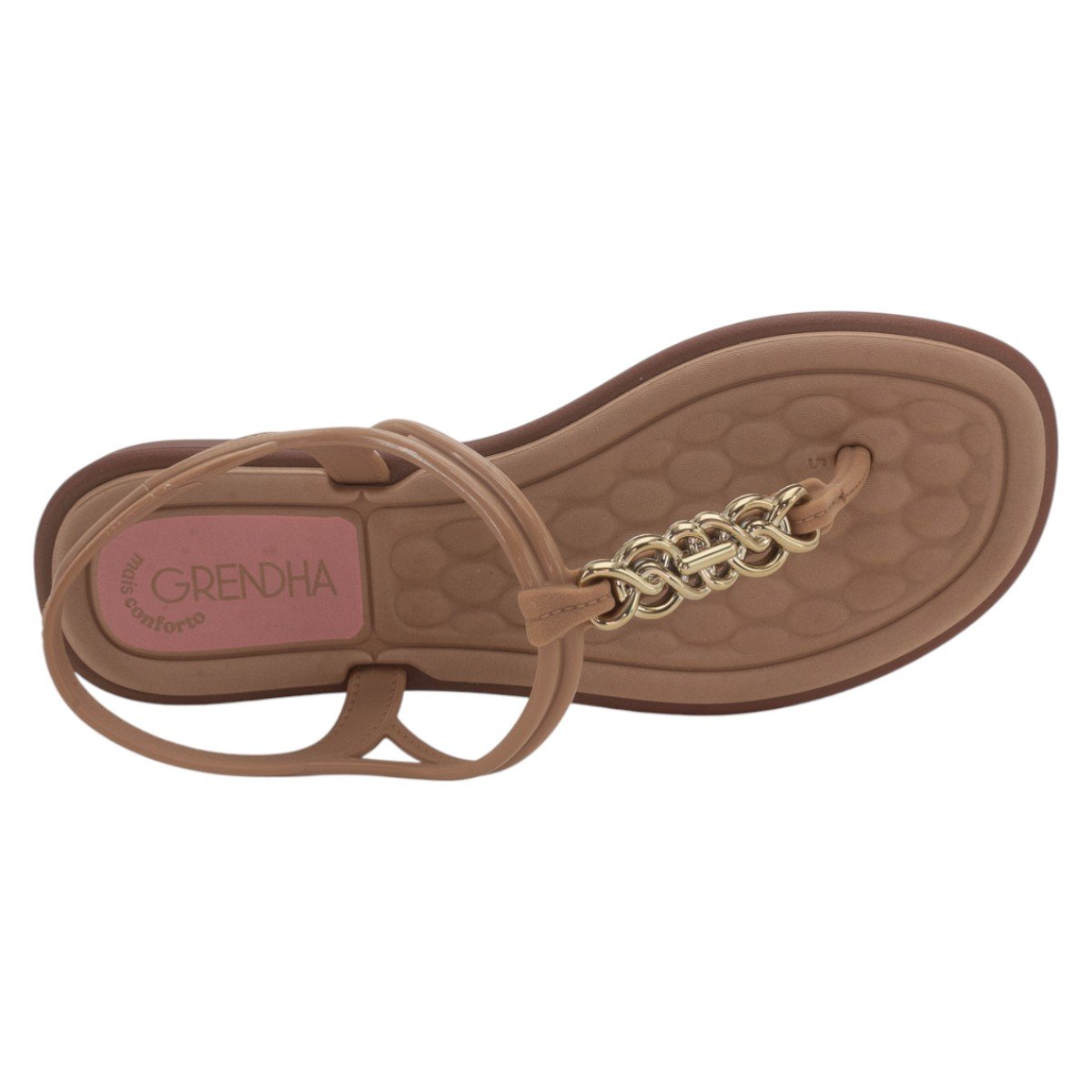 Sandália Feminina Grendha Mais Conforto Encanto - Marrom Marrom 5