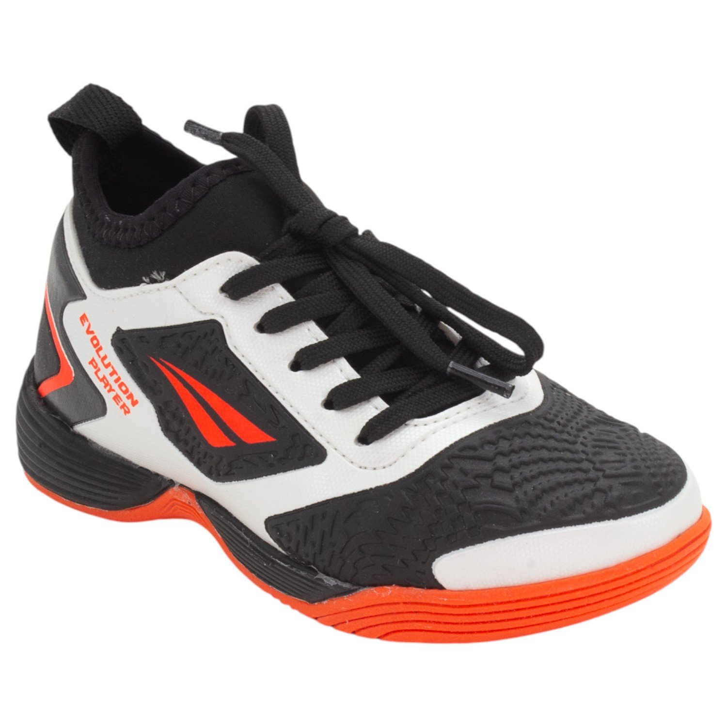 Chuteira Futsal Infantil Menino Penalty Evolution Player Y-1 - Branco Preto 2