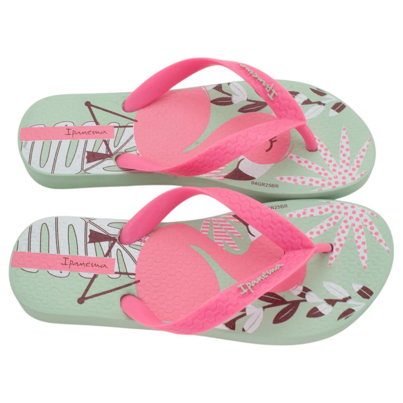 Chinelo Infantil Menina Ipanema Fantasia - Verde Rosa 2