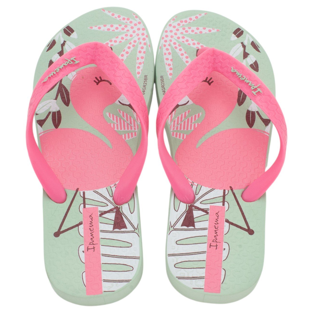 Chinelo Infantil Menina Ipanema Fantasia - Verde Rosa 3