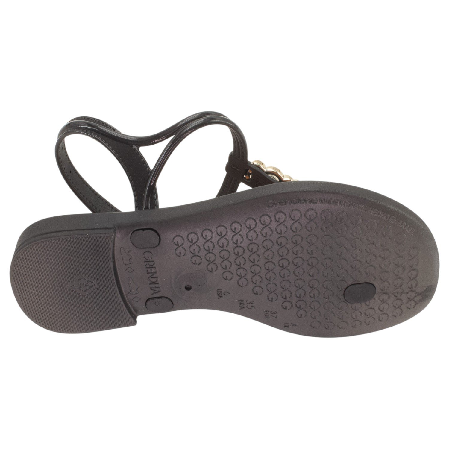 Sandália Feminina Grendha Mais Conforto Encanto - Preto Preto 4