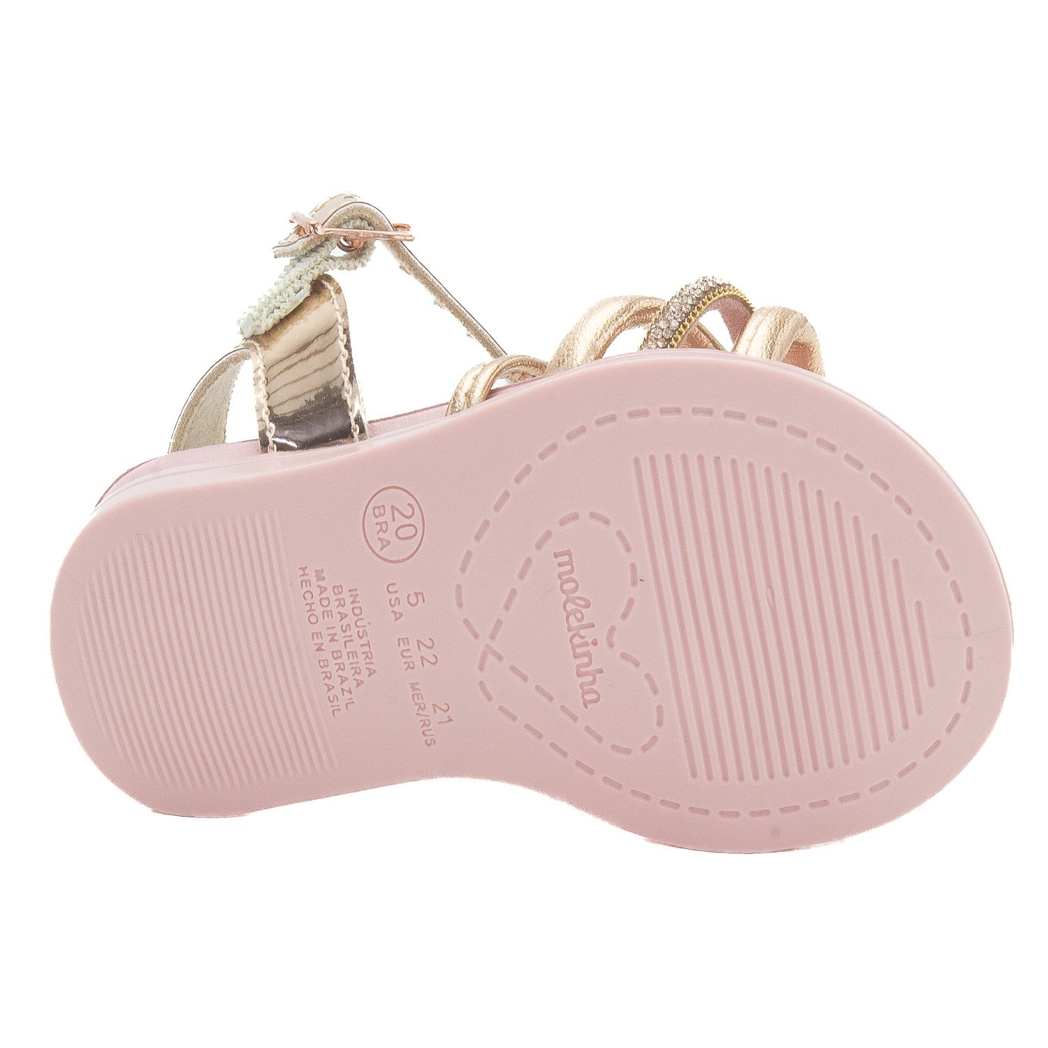 Sandália Infantil Menina Molekinha 2714.229 - Dourado Dourado 4