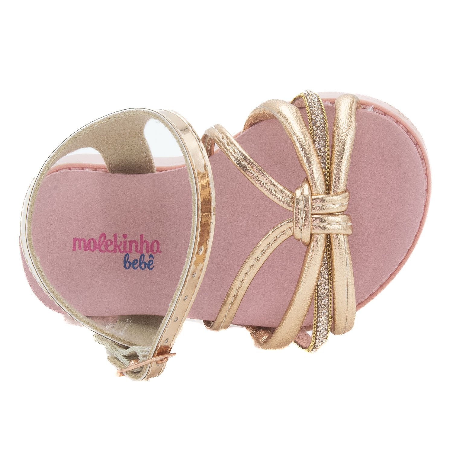 Sandália Infantil Menina Molekinha 2714.229 - Dourado Dourado 5