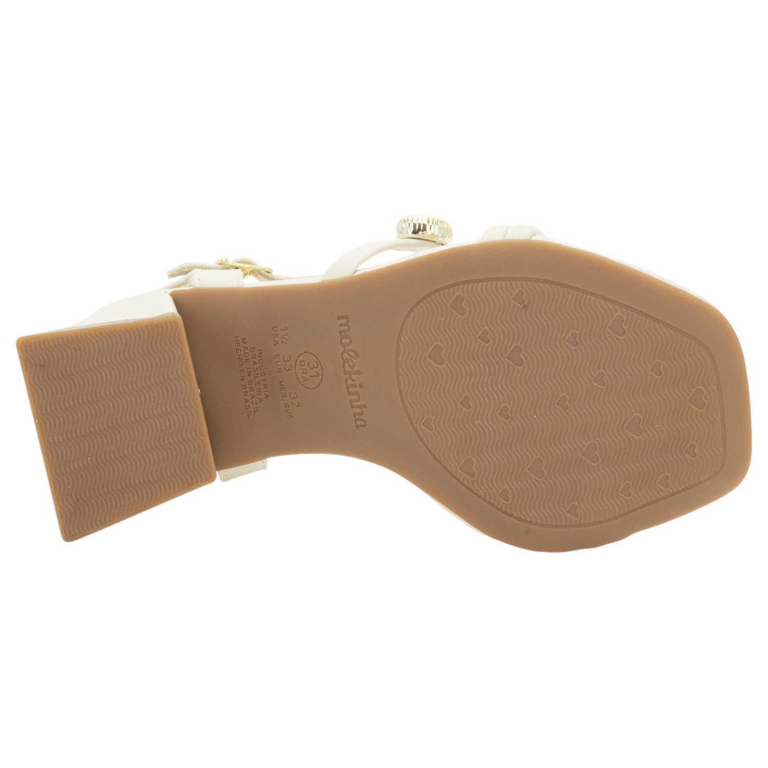 Sandália Infantil Menina Molekinha 2347.128 - Off White Branco 4