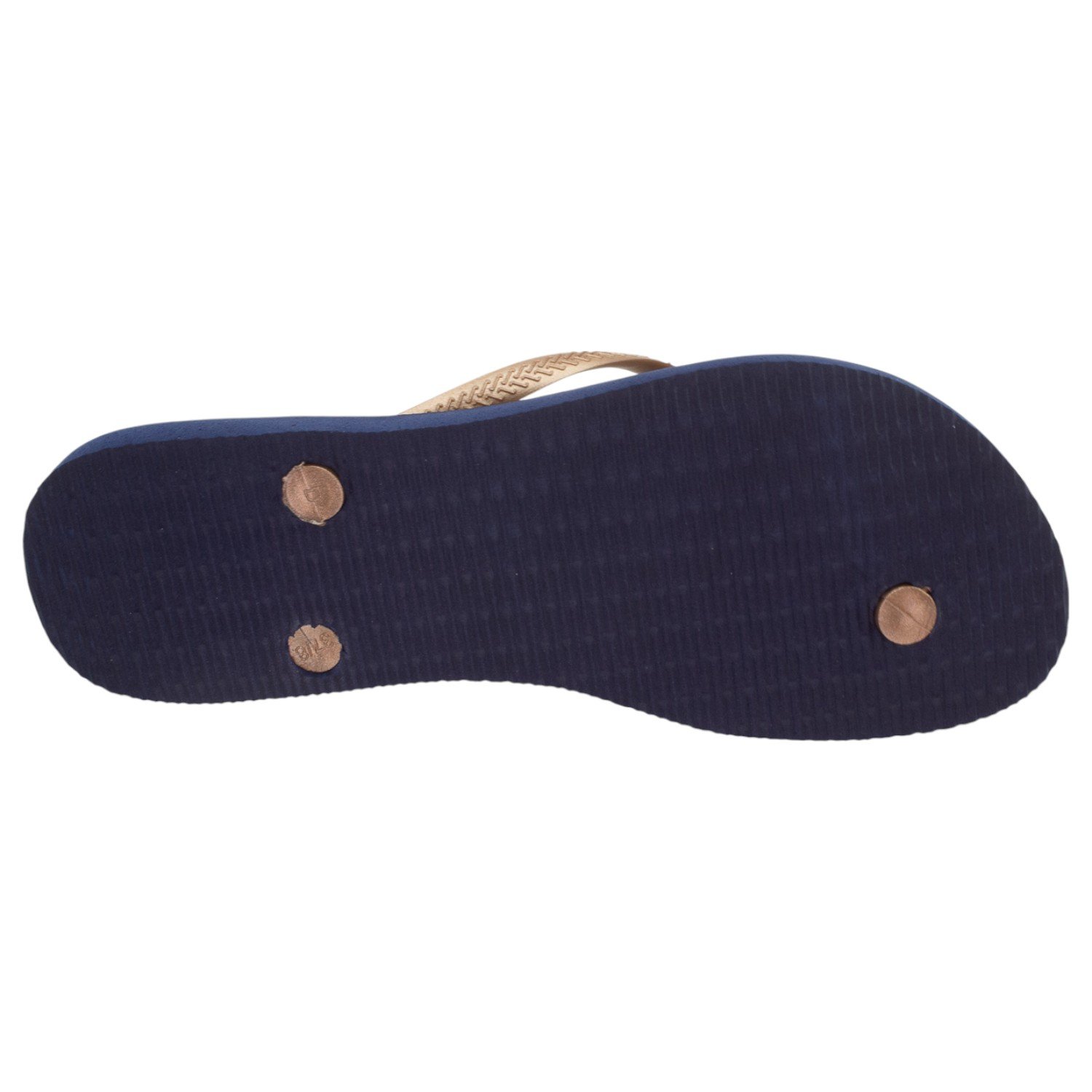 Chinelo Feminino Havaianas Slim Nautical - Azul Dourado 4