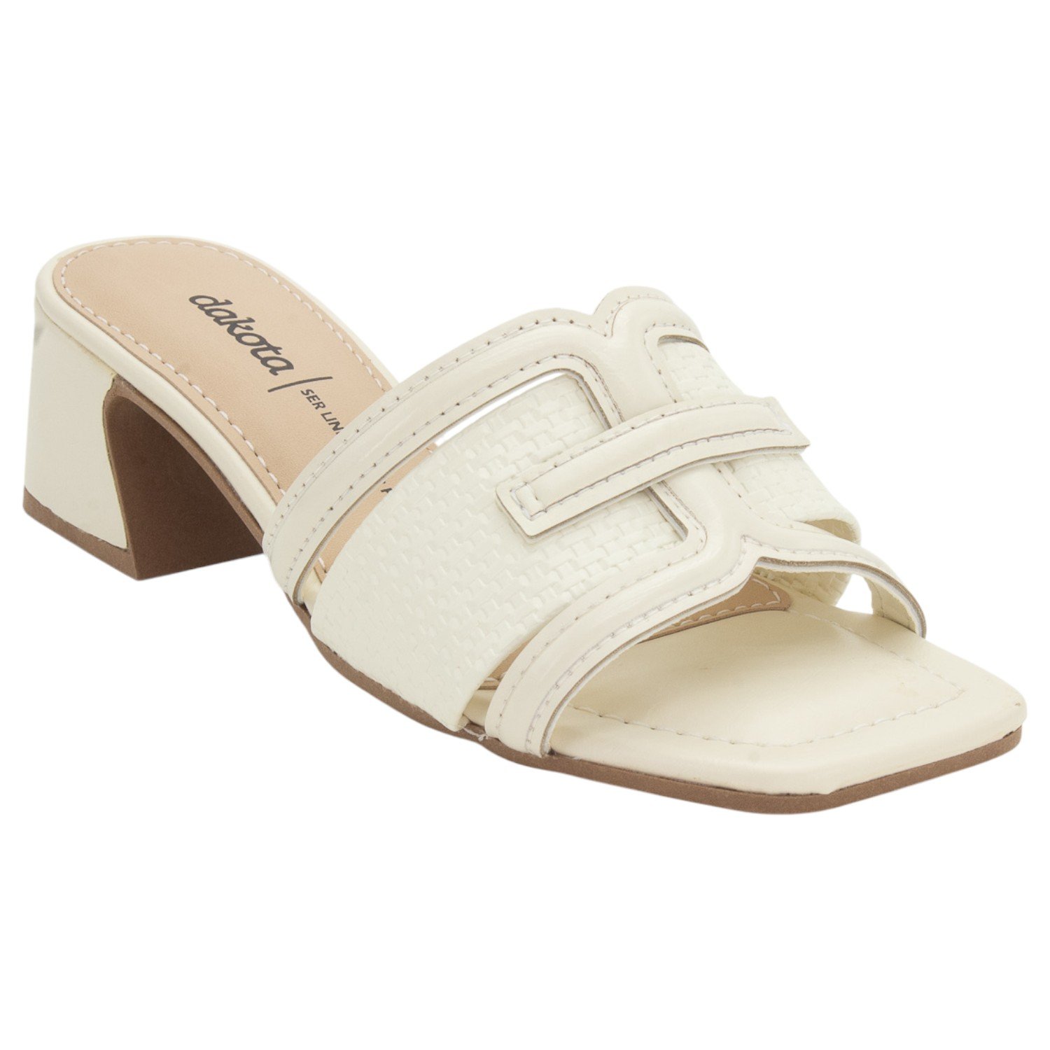 Tamanco Feminino Dakota Y9491 - Bege Claro Branco 2