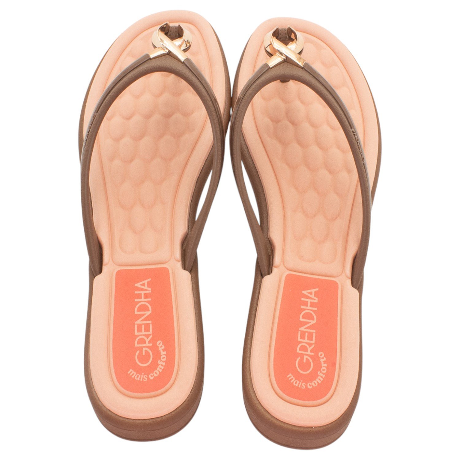 Rasteira Feminina Grendha Mais Conforto Enlaços - Marrom Marrom 3