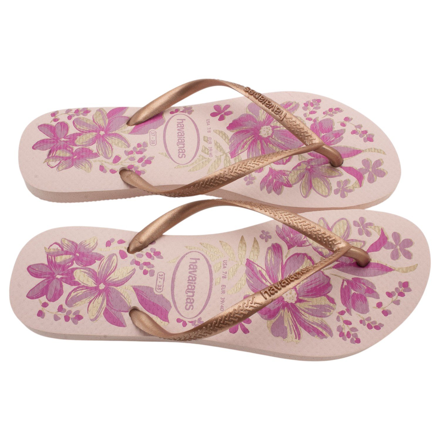 Chinelo Feminino Havaianas Slim Organic - Rosa Dourado 2