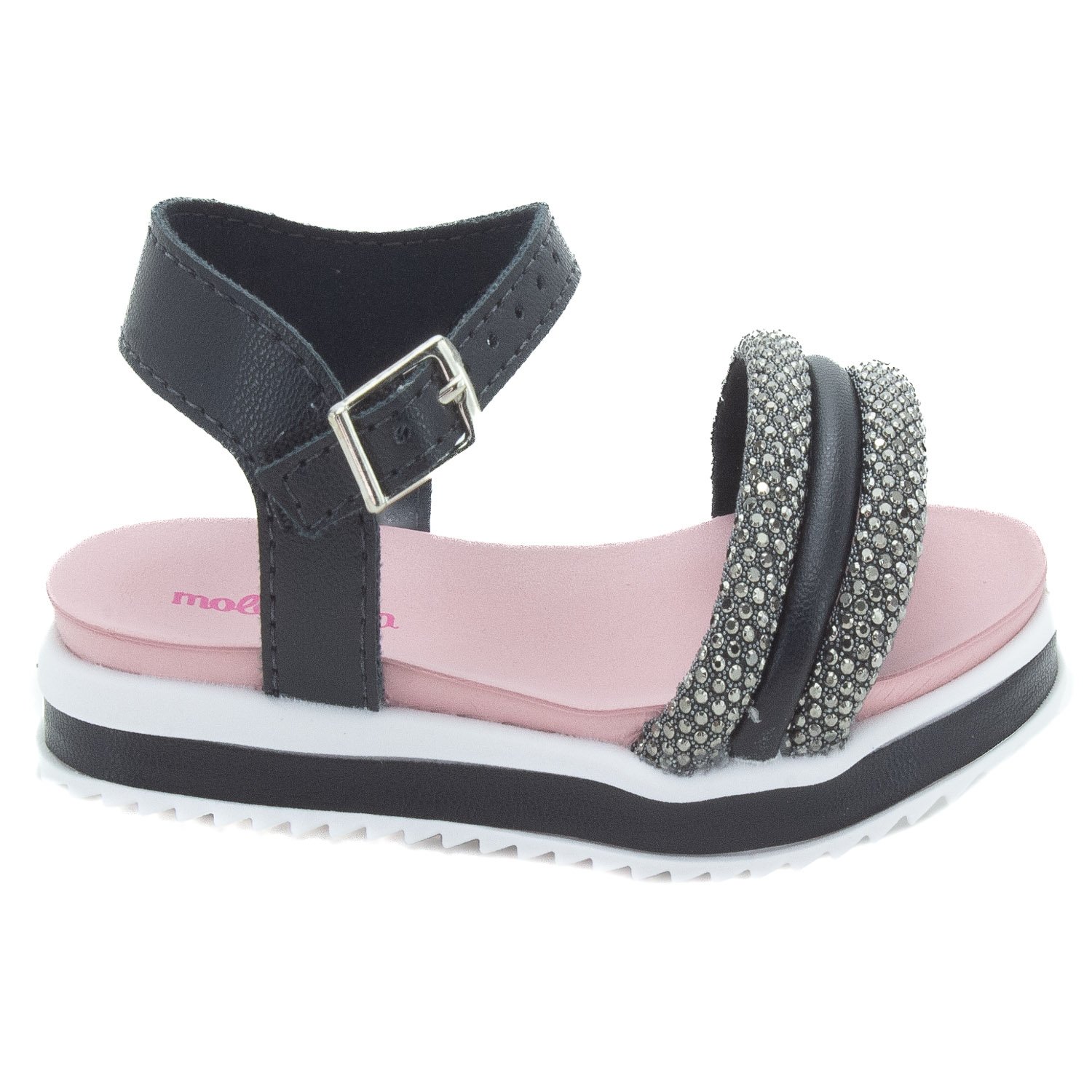 Sandália Infantil Menina Molekinha 2724.123 - Preto