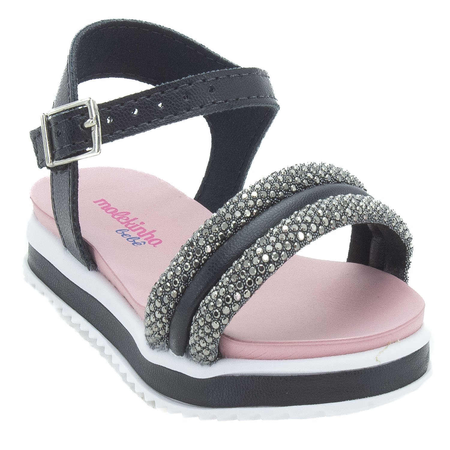 Sandália Infantil Menina Molekinha 2724.123 - Preto Preto 2