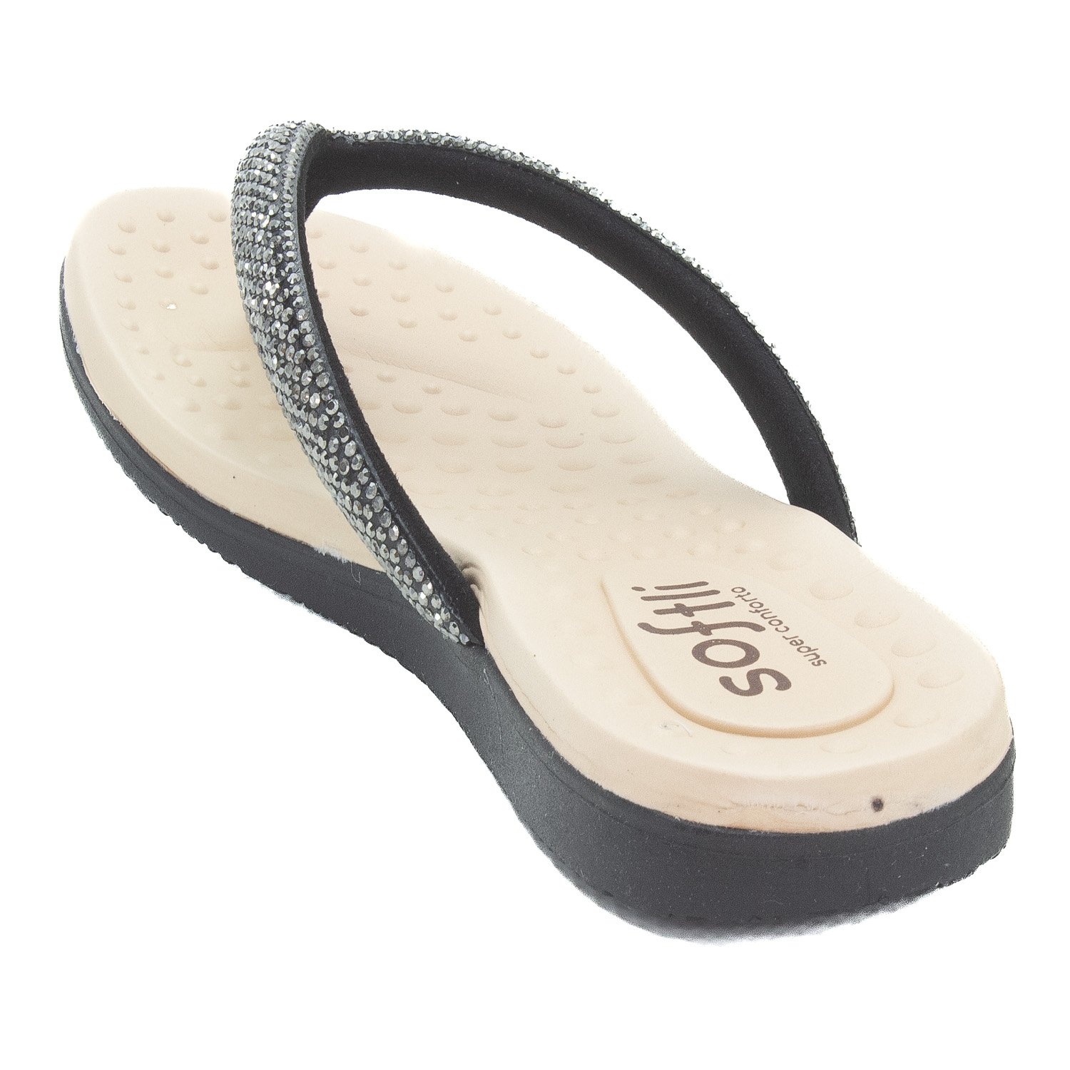 Chinelo Feminino Softli 10015.10064 - Preto Preto 3
