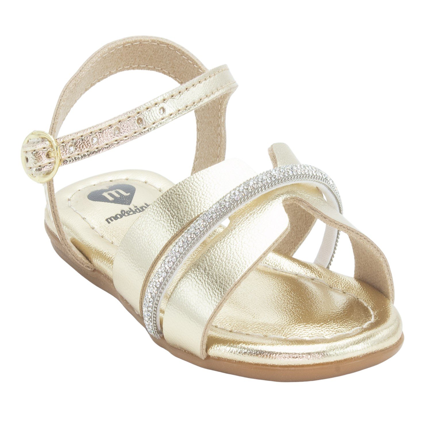 Sandália Infantil Menina Molekinha 2114.285 - Dourado Dourado 2