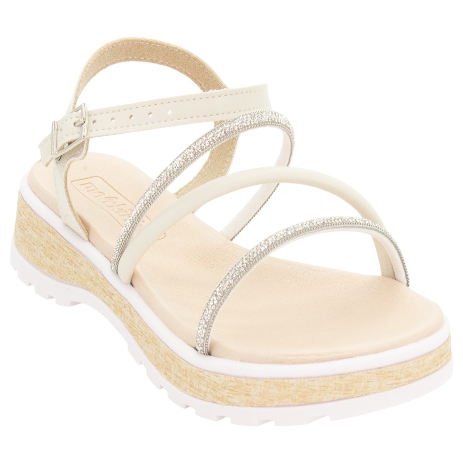 Sandália Infantil Menina Molekinha 2361.205 - Off White Branco 2