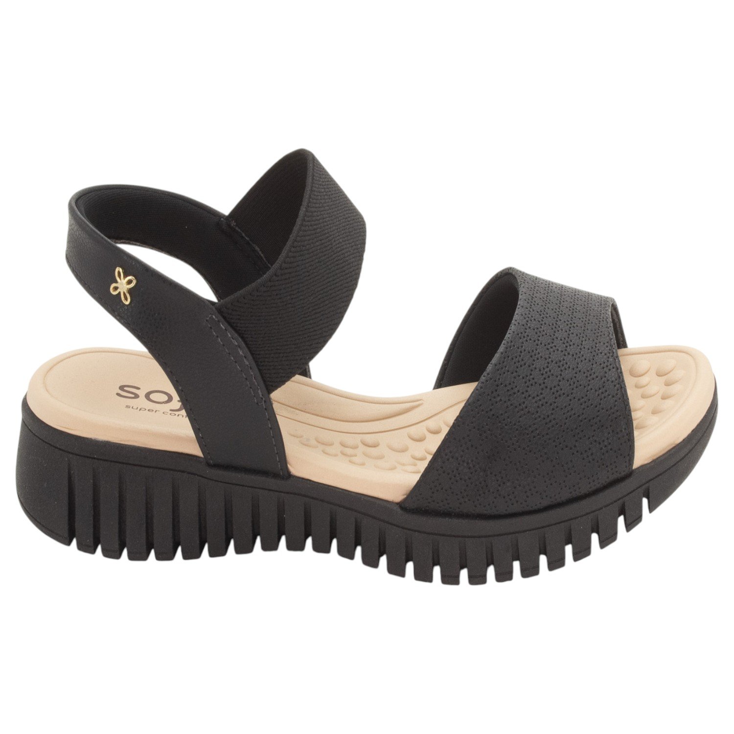 Sandália Feminina Softli 10027.10140 - Preto