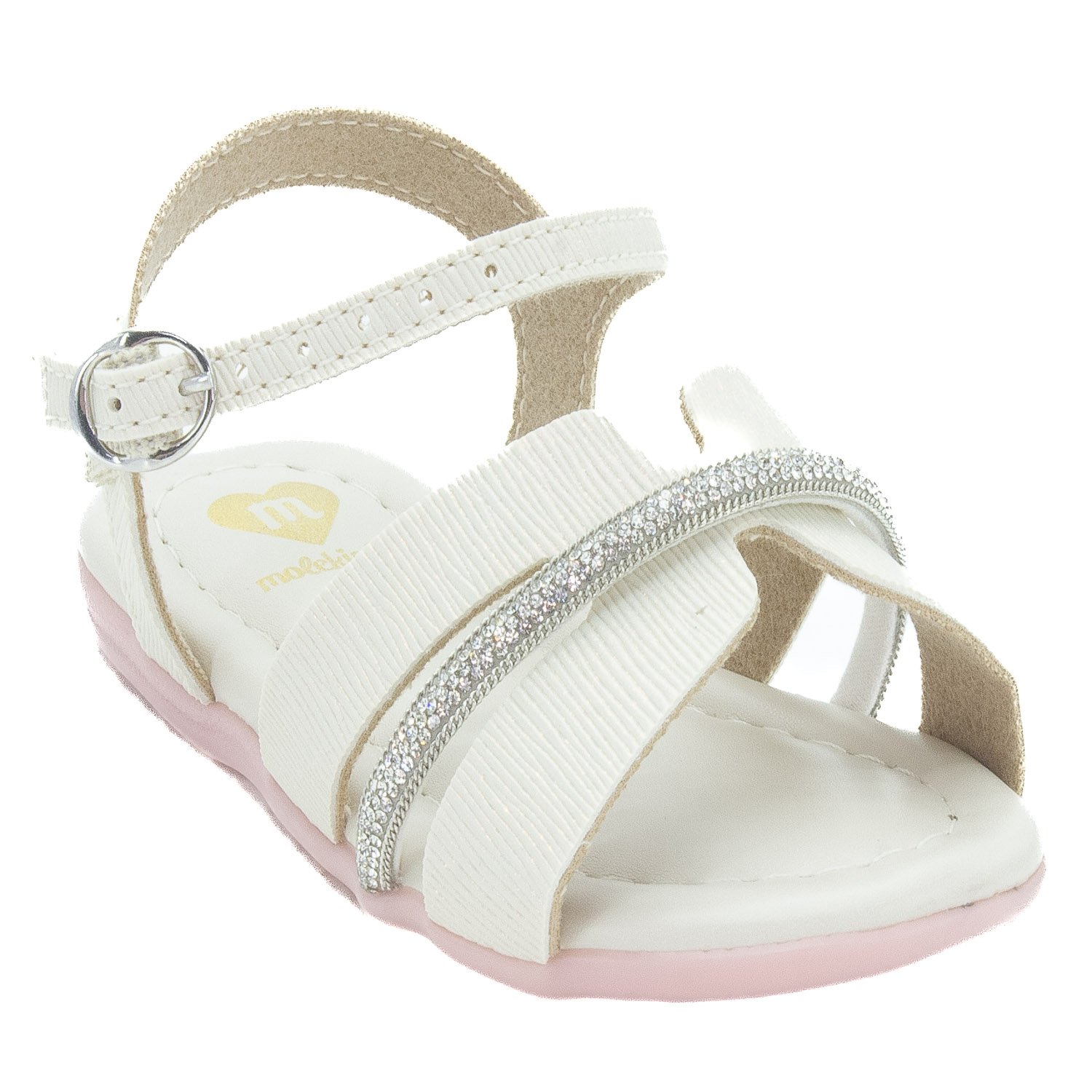 Sandália Infantil Menina Molekinha 2114.285 - Off White Branco 2