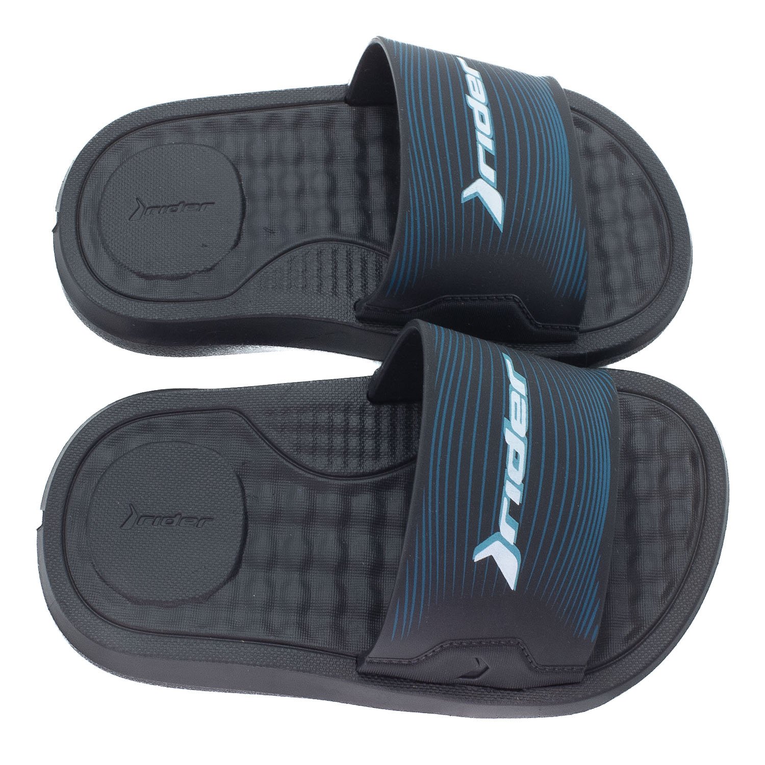 Chinelo Infantil Menino Rider Step Slide - Preto Preto 2