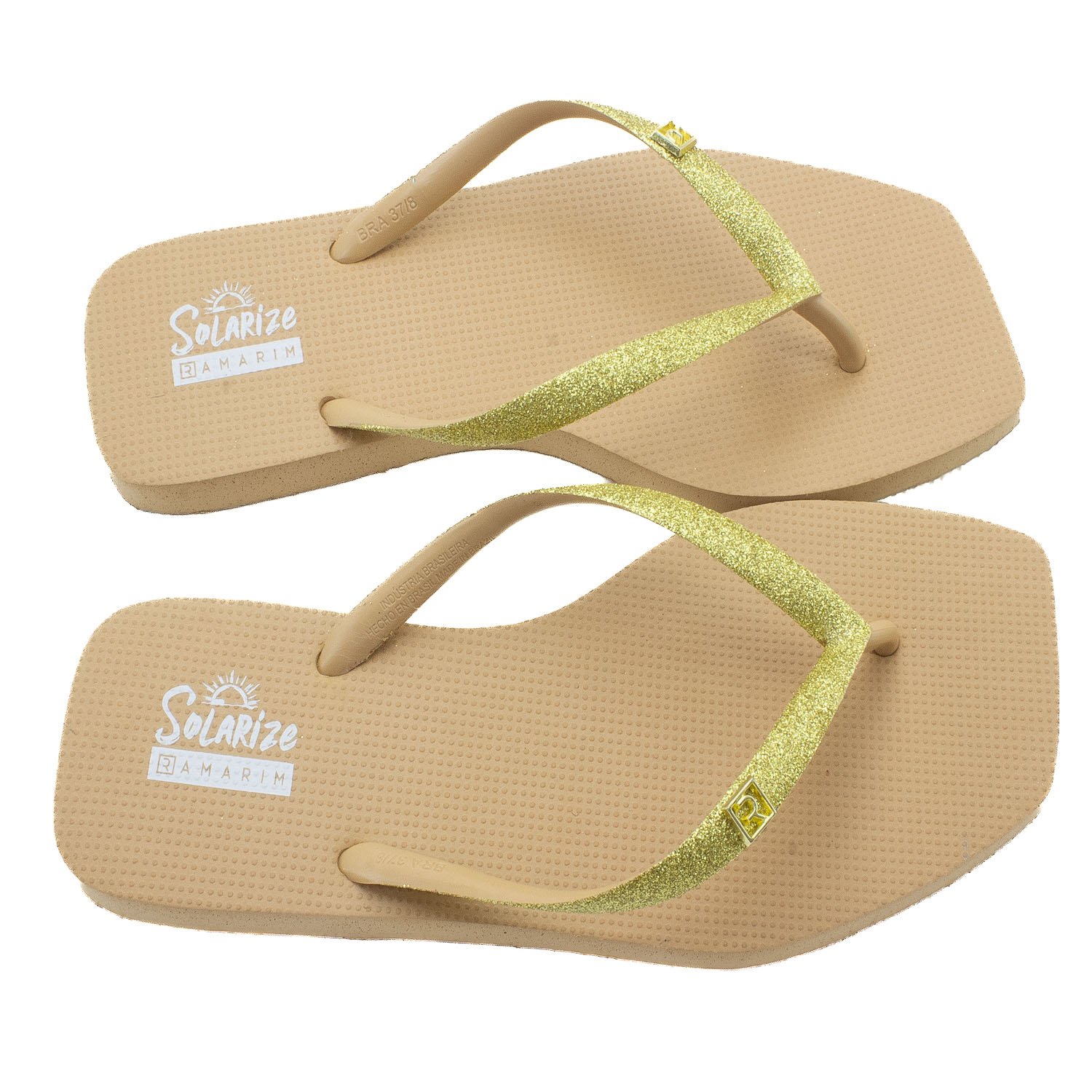 Chinelo Feminino Ramarim 25-1233 - Nude Dourado 2