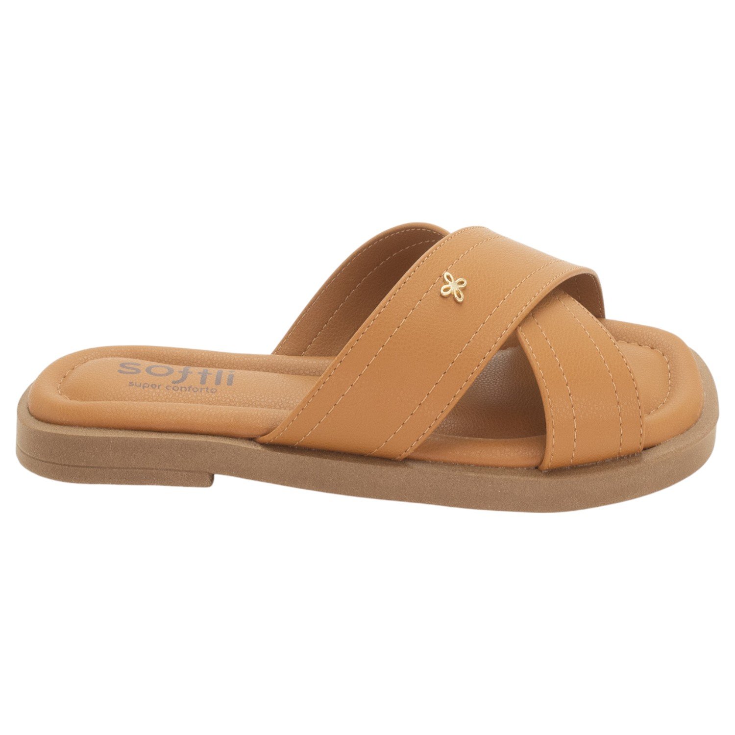 Rasteira Feminina Softli 10044.10247 - Marrom