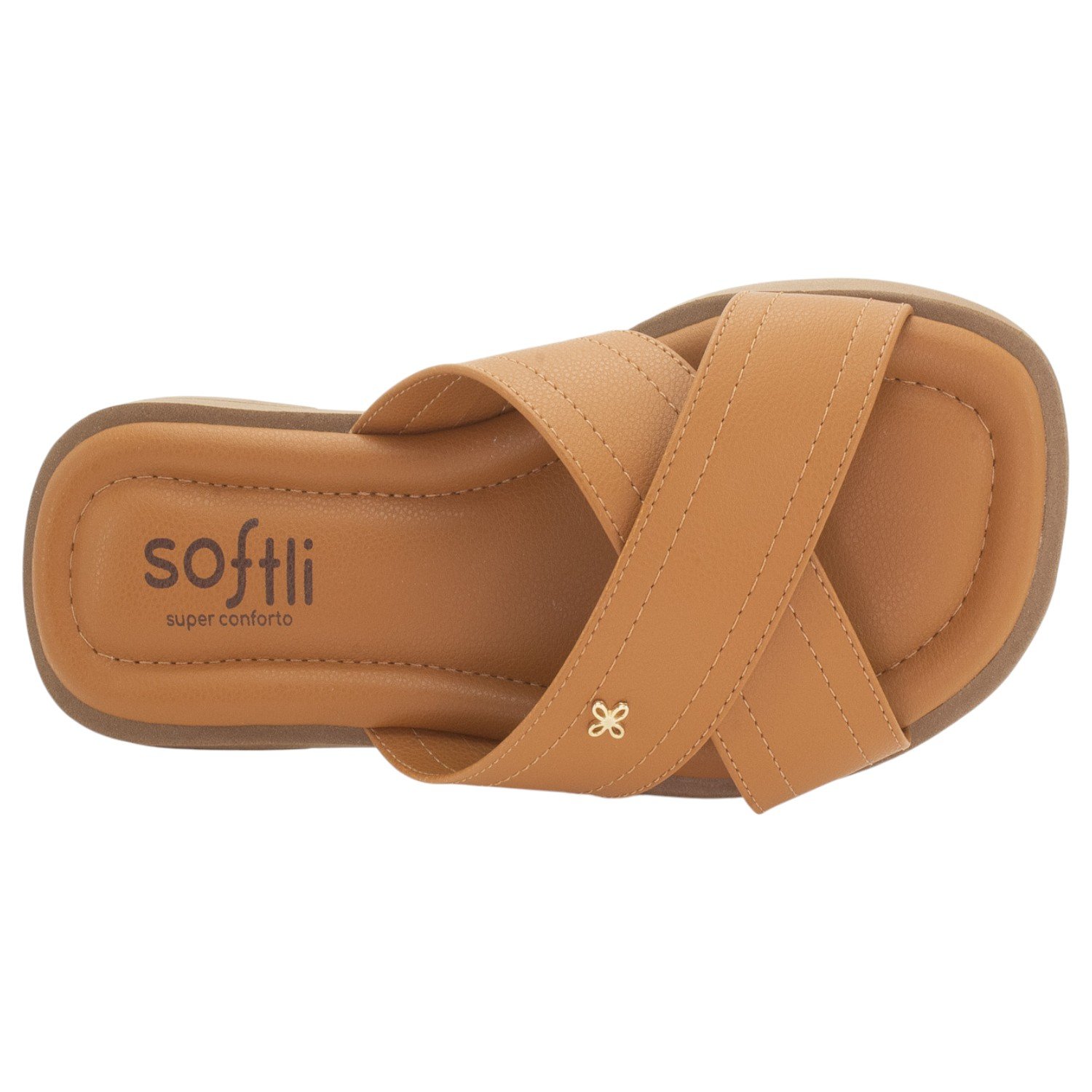 Rasteira Feminina Softli 10044.10247 - Marrom Marrom 5