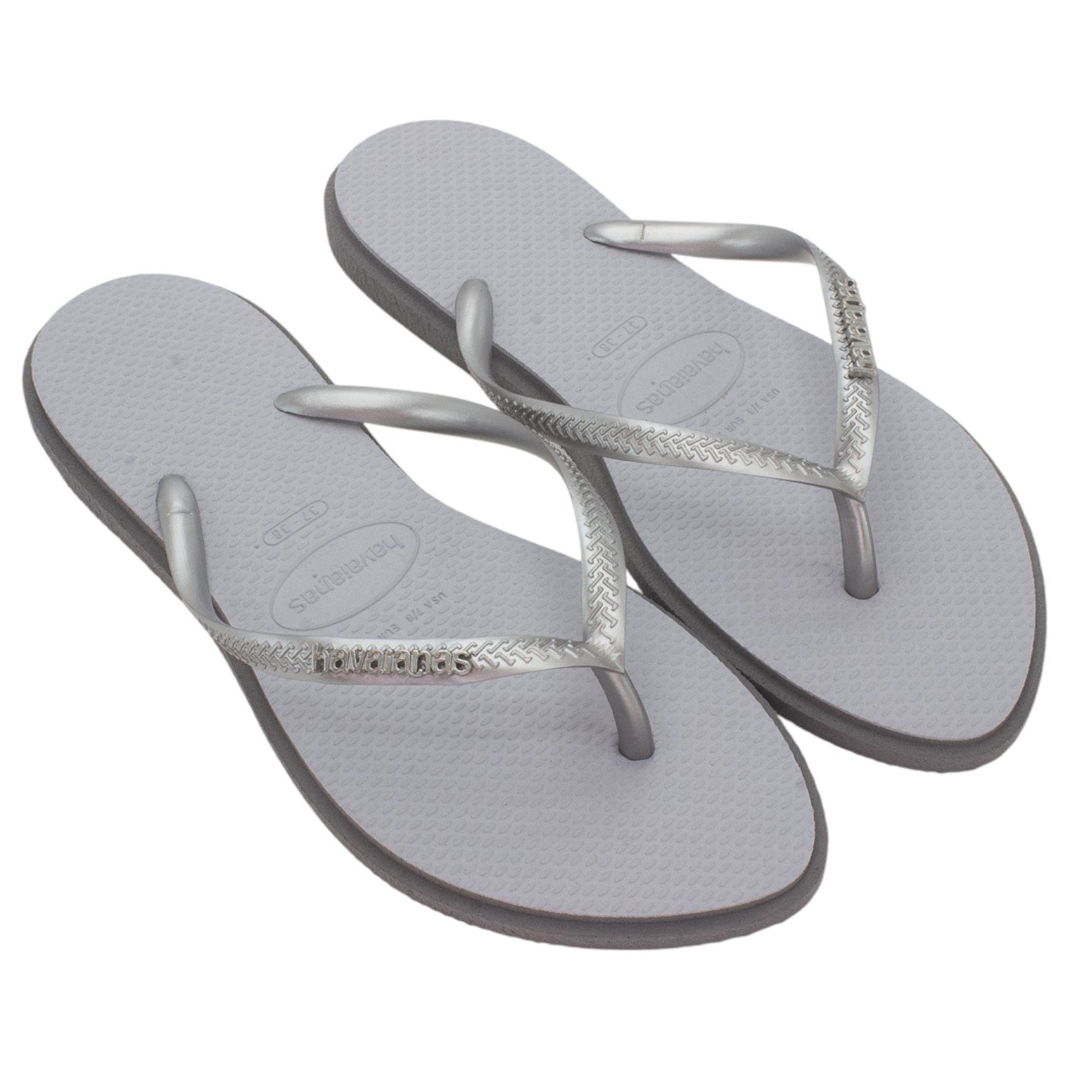 Chinelo Feminino Havaianas Slim Point - Cinza