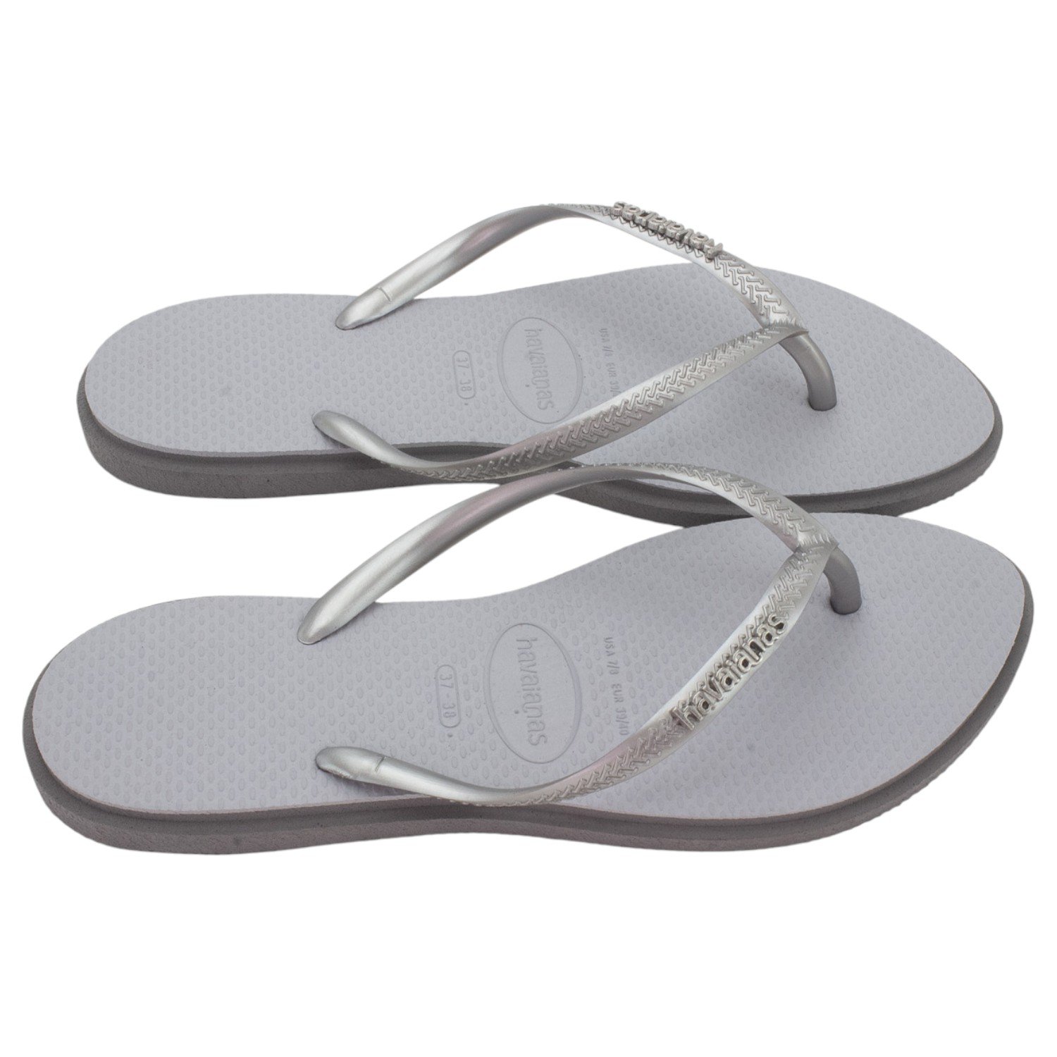 Chinelo Feminino Havaianas Slim Point - Cinza Cinza 2