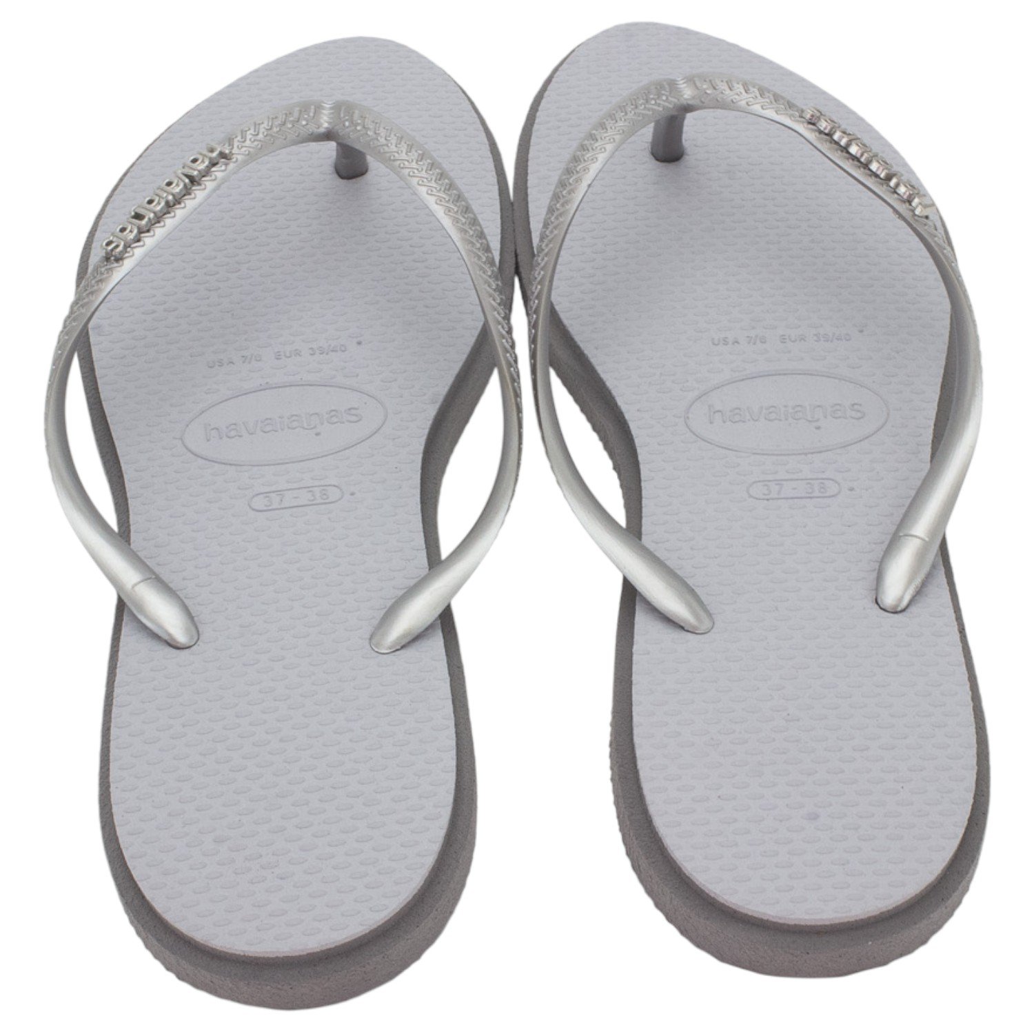Chinelo Feminino Havaianas Slim Point - Cinza Cinza 3