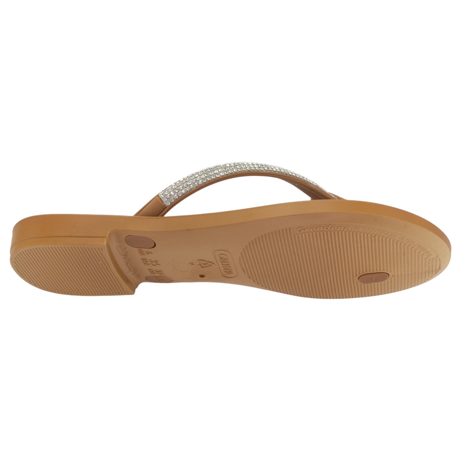 Rasteira Feminina Grendha Brilho - Bege Marrom 4