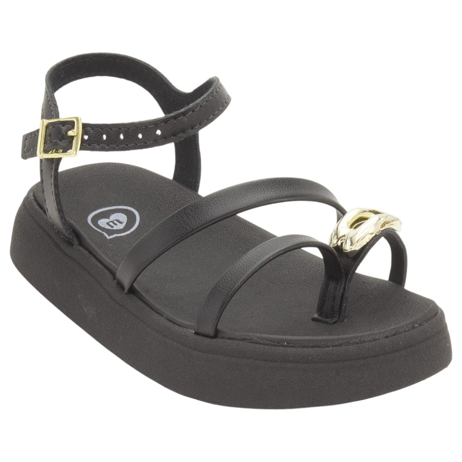 Sandália Infantil Menina Molekinha 2358.113 - Preto Preto 2