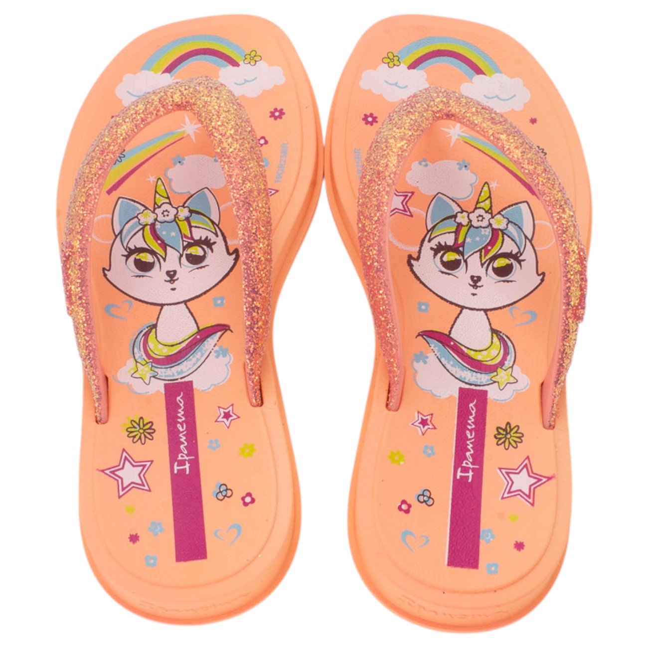 Chinelo Infantil Menina Ipanema Fluffy - Laranja Laranja 3
