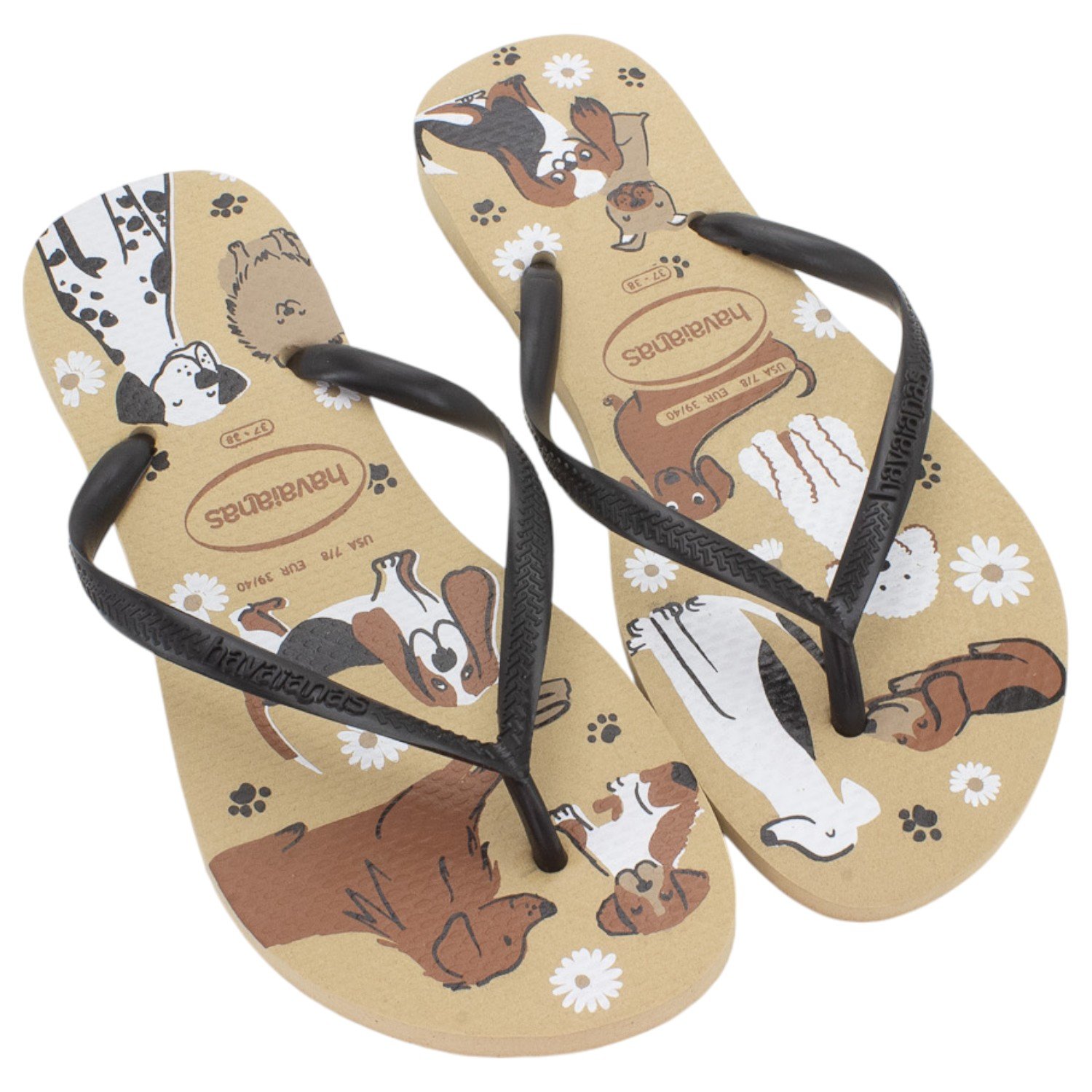Chinelo Feminino Havaianas Slim Pets - Bege