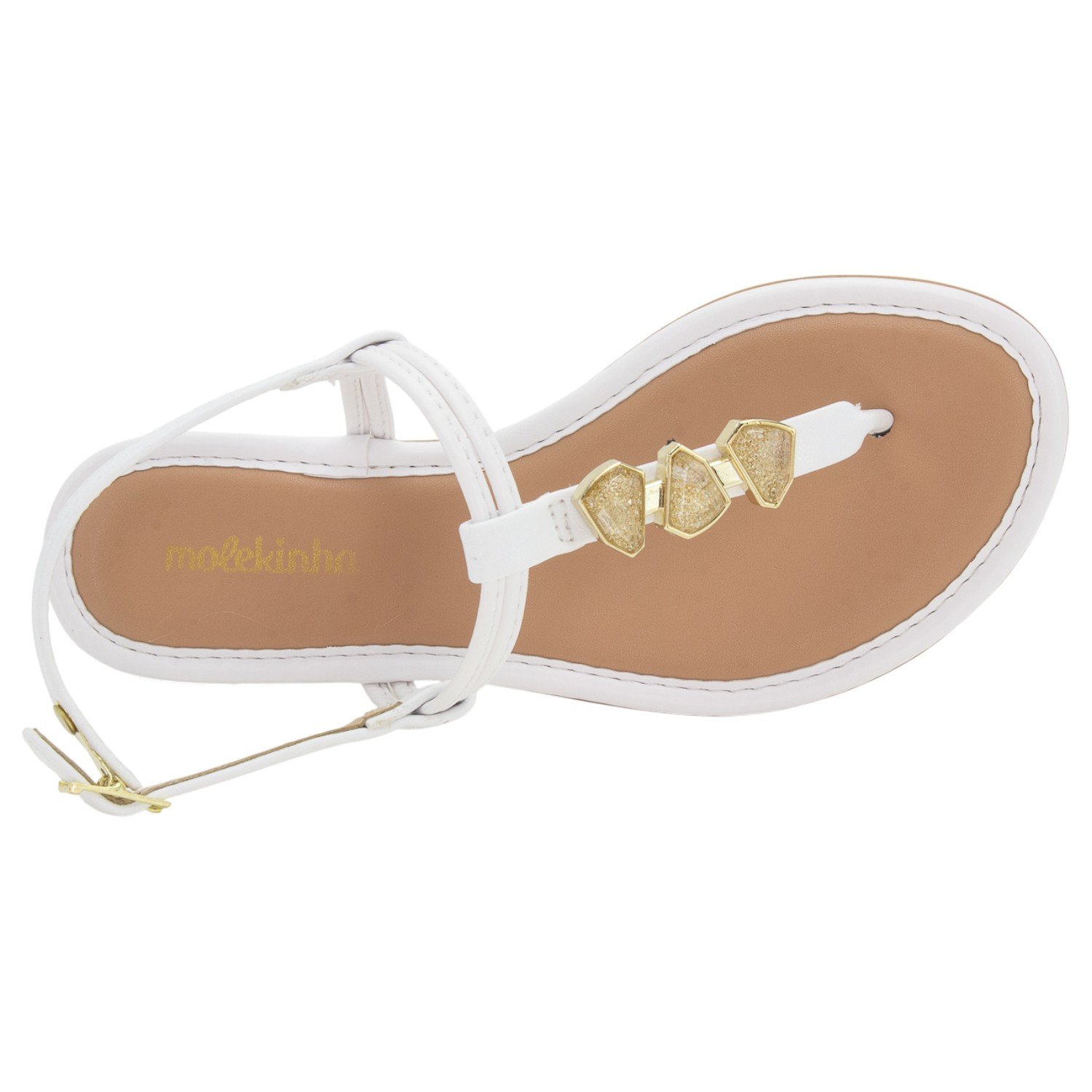 Sandália Infantil Menina Molekinha 2157.1208 - Branco Branco 5
