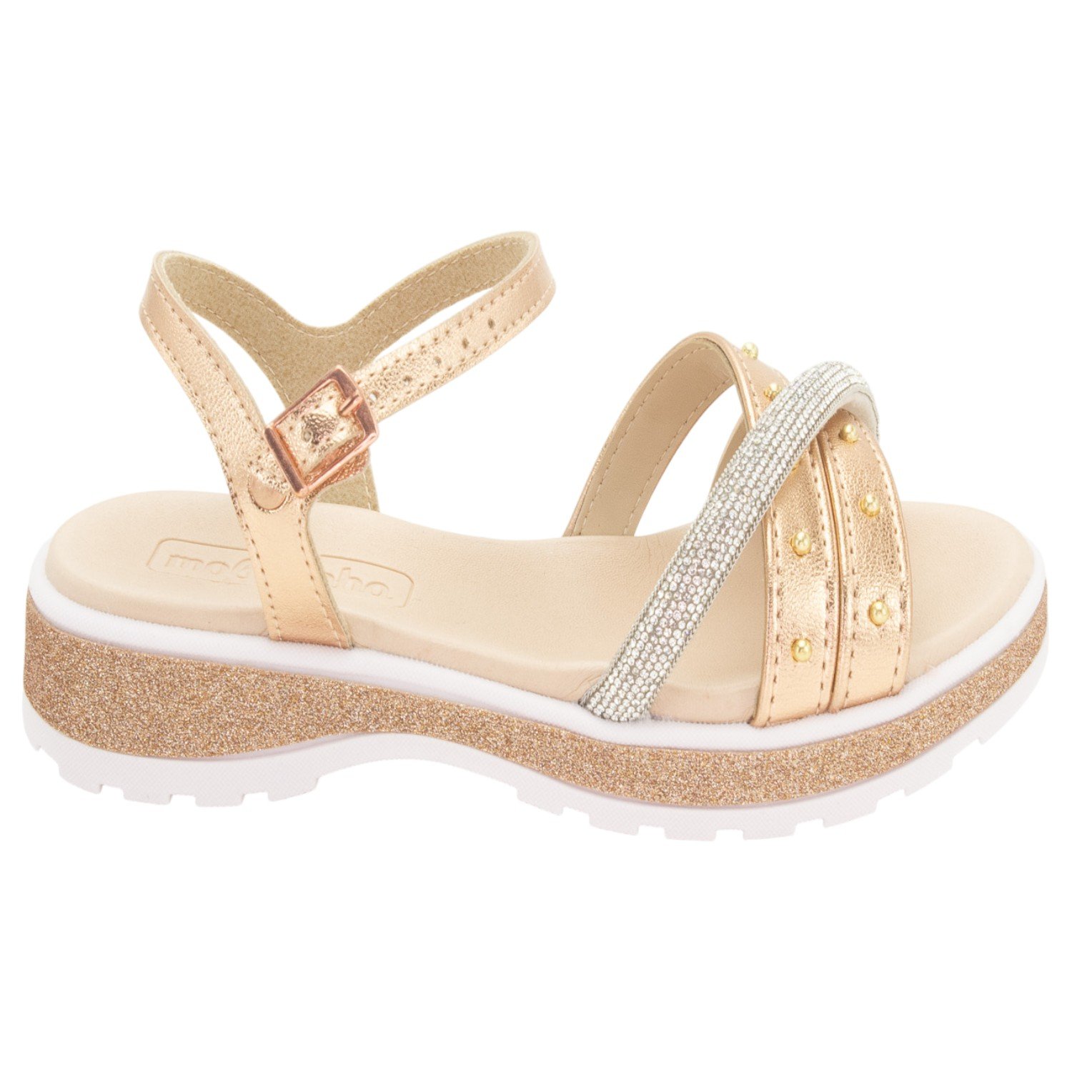 Sandália Infantil Menina Molekinha 2361.208 - Ouro Rosado