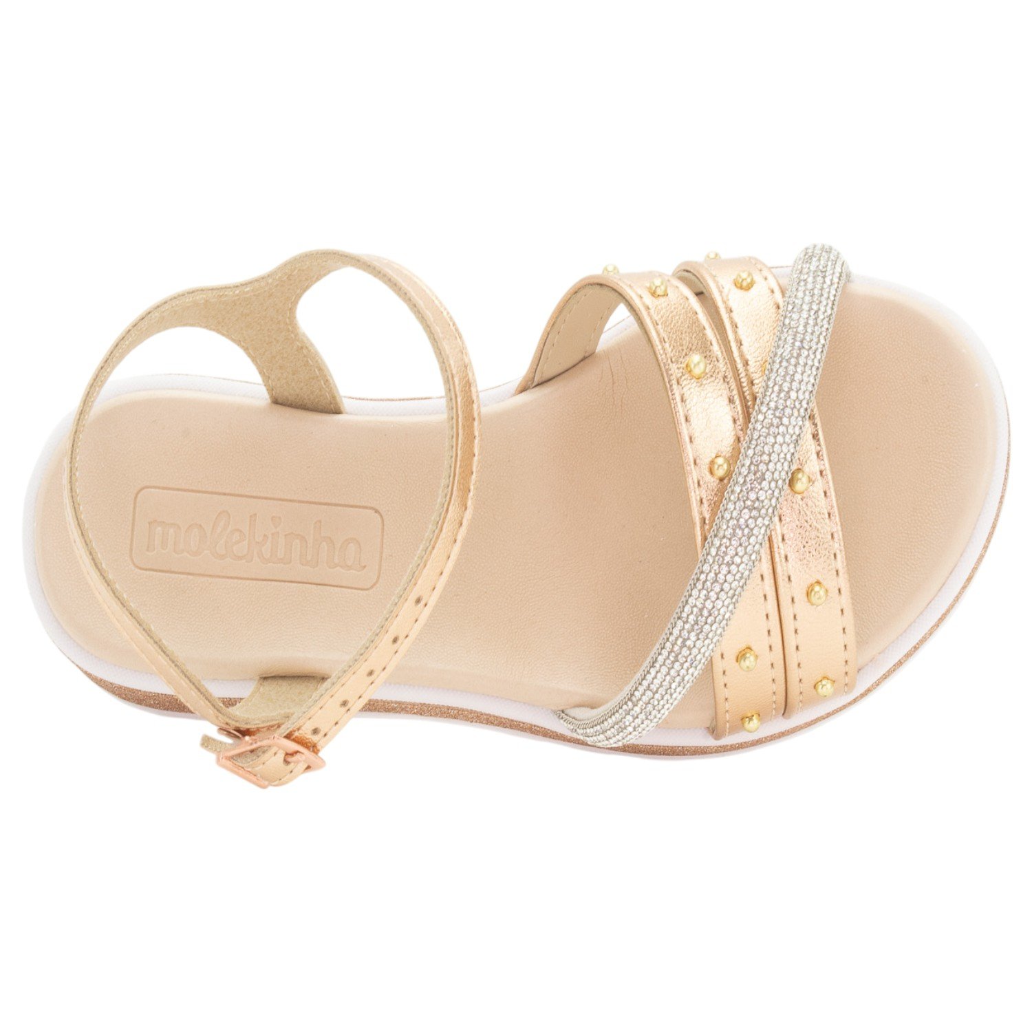 Sandália Infantil Menina Molekinha 2361.208 - Ouro Rosado Dourado 5